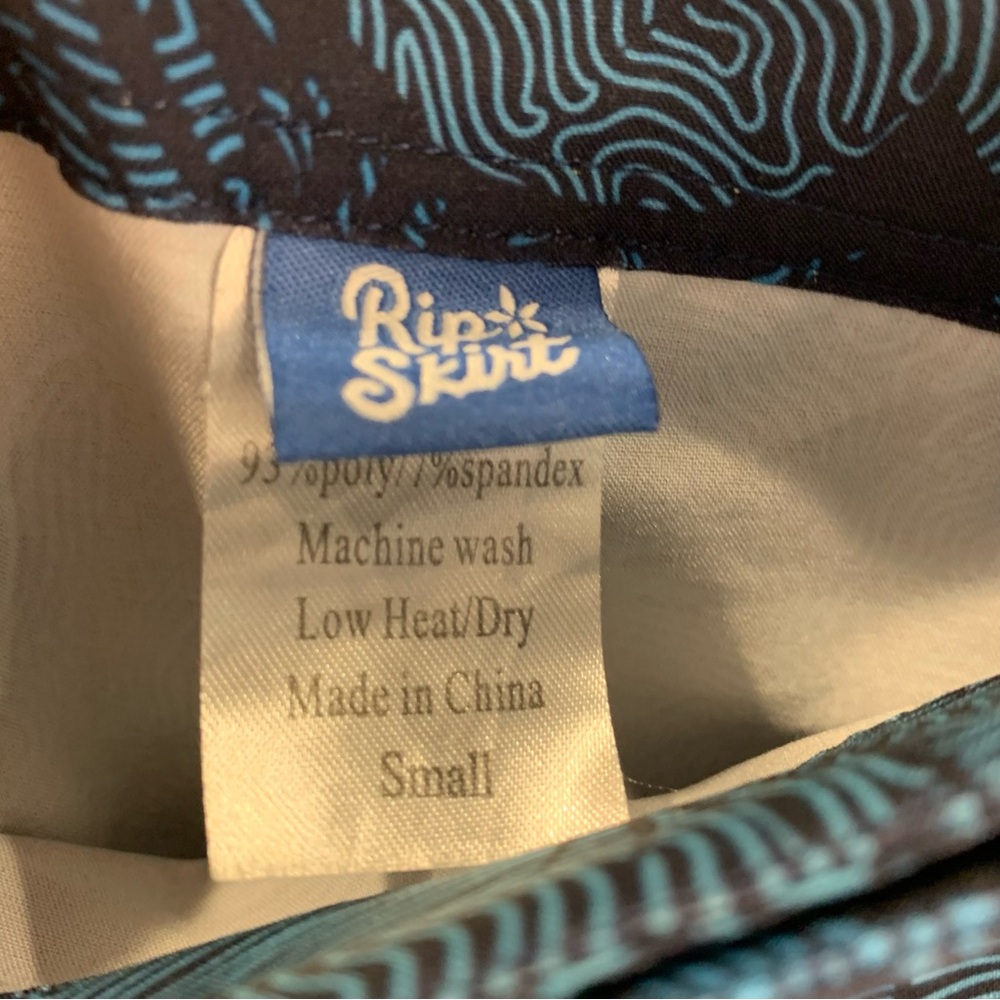 Rip Skirt sz S Turquoise Navy Blue Maui Moonlight Beach Wrap Skirt Hawaiian - Picture 6 of 6